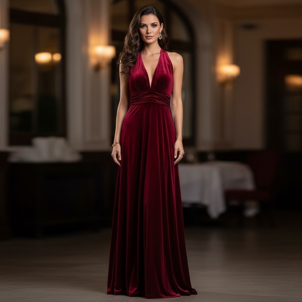 Revelry Women's Velvet Burgundy Medieval Castfecore  Gown